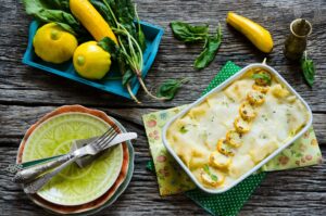 Zucchini-Lasagne mit Spinat