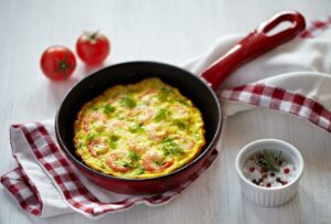 Omelett mit Krabben und Zucchini