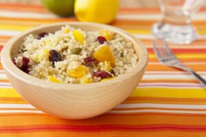 Quinoa mit Kürbis, Orange und Cranberries